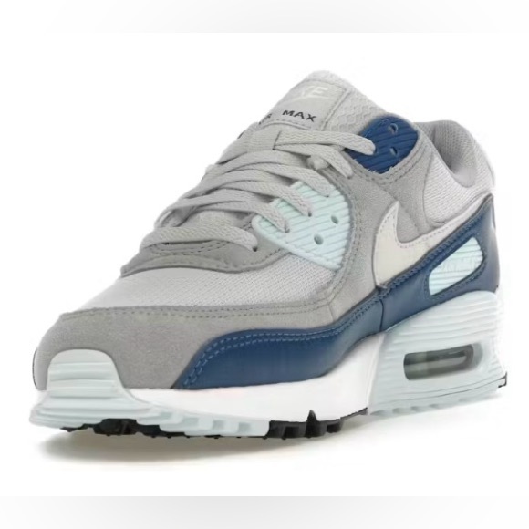 Nike Air Max 90 Glacier Blue. Blue and Gray Sneakers.